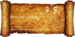 Horvai Zalán névjegykártya
